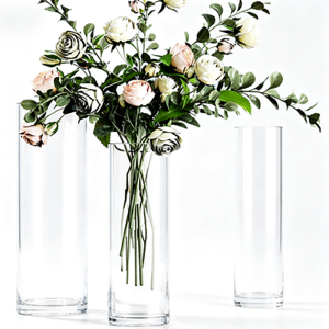 Modern Minimalist Clear Cylinder Glass Vase – Heavy-Duty Decorative Floral Container for Wholesale