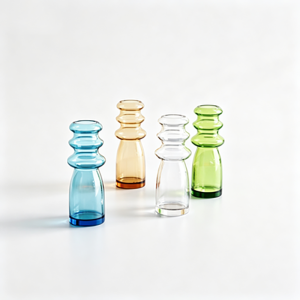 Handmade Multi-Ring Stacked Glass Vase | Colorful Modern Nordic Decorative Flower & Centerpiece Vase