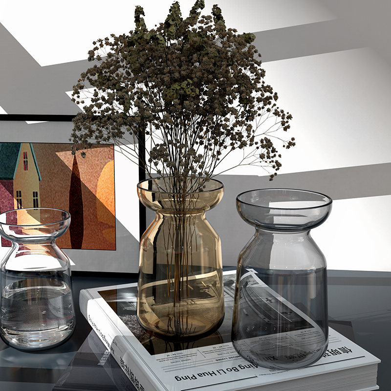 Handmade Flared-Rim Glass Vase | Modern Nordic Gourd & Bottle Flower Centerpiece Decor - 图片 3
