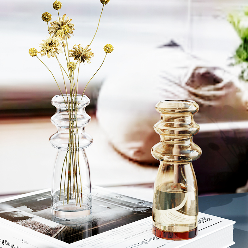 Handmade Multi-Ring Stacked Glass Vase | Colorful Modern Nordic Decorative Flower & Centerpiece Vase - 图片 3