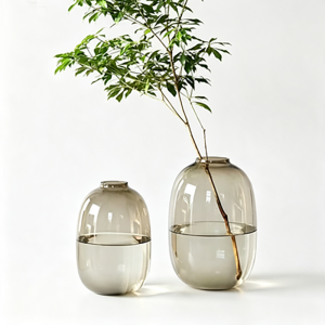 Handmade Multi-Size & Color Glass Vase | Modern Rounded Bulbous Floral & Table Centerpiece Decor