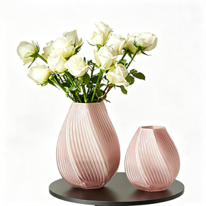 Handmade Custom Opaque Color Glass Vase | Spiral Fluted Modern Floral & Centerpiece Decor