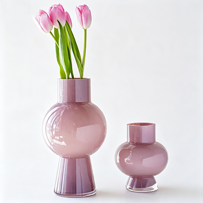 DTELM Artisan Hand-Blown Nordic Bubble Glass Vase | Modern Geometric Sphere Centerpiece Decor