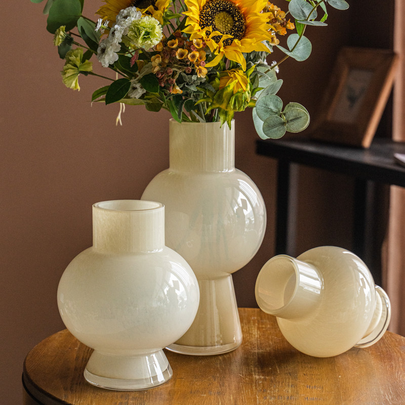 DTELM Artisan Hand-Blown Nordic Bubble Glass Vase | Modern Geometric Sphere Centerpiece Decor - 图片 2