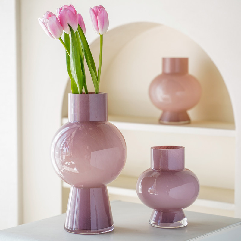 DTELM Artisan Hand-Blown Nordic Bubble Glass Vase | Modern Geometric Sphere Centerpiece Decor - 图片 5